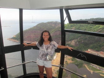 On the way down from Morro de Urca, I was the only passenger in the cable car, and the cable car operator gave me my own private photo shoot.